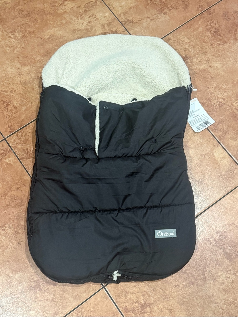 Black Kids Sherpa-Lined Stroller Footmuff
